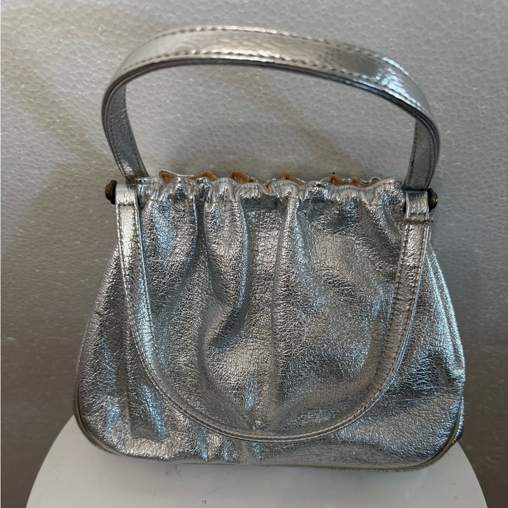 Vintage JR Florida, Julius Resnick Silver Leather Shoulder Bag